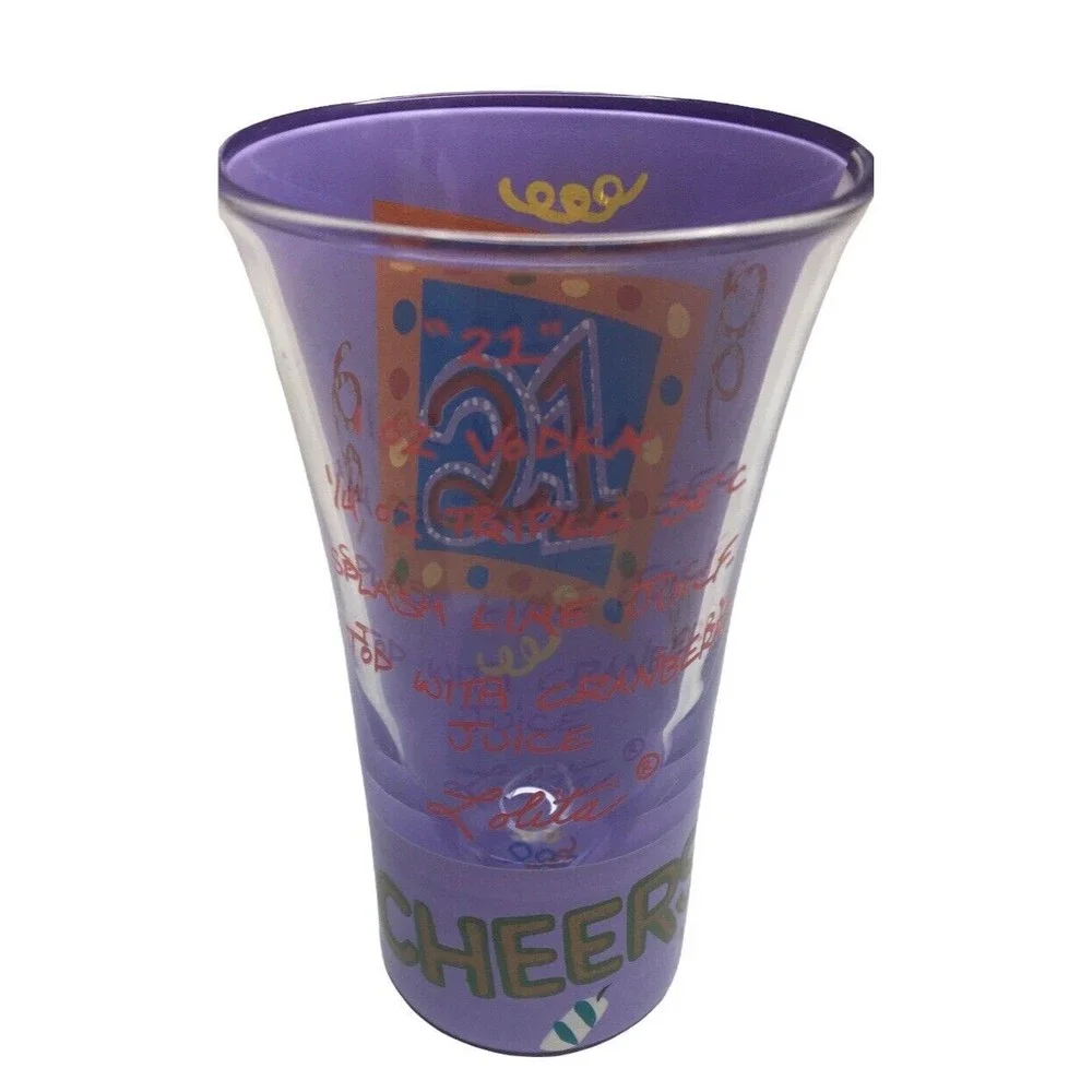Lolita Hand-Painted 21st Birthday Shot Glass + Gift Box 2 Oz Party Shot Recipes